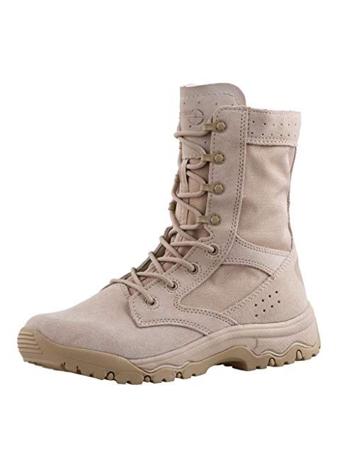 Men’s Tactical Boots,Outdoor Desert Military Combat Boots High-top Anti-Skid Climbing Hiking Boots