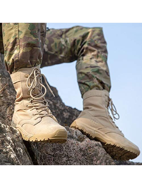 Men’s Tactical Boots,Outdoor Desert Military Combat Boots High-top Anti-Skid Climbing Hiking Boots