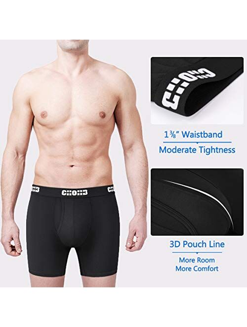CHOHB Men's Underwear Lenzing Micro Modal 3 Pack Boxer Briefs Men Fly