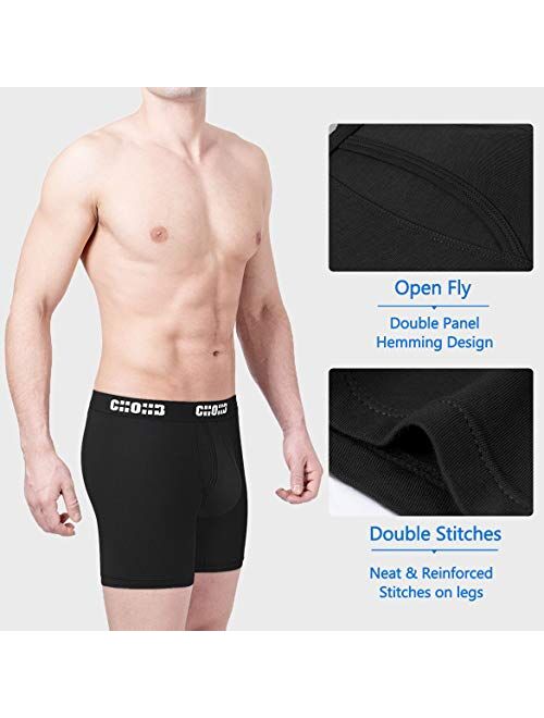 CHOHB Mens Underwear Lenzing Micro Modal 3 Pack Boxer Briefs Men Fly 