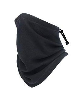 Neck Gaiter Face Mask Warmer with Adjustable Drawstring for Men Women Winter Cold Weather Windproof