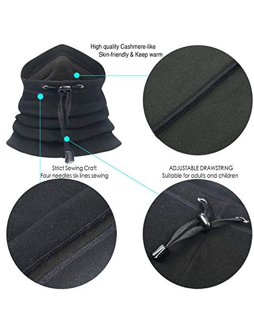 Obacle Neck Gaiter Face Mask Warmer with Adjustable Drawstring for Men Women Winter Cold Weather Windproof