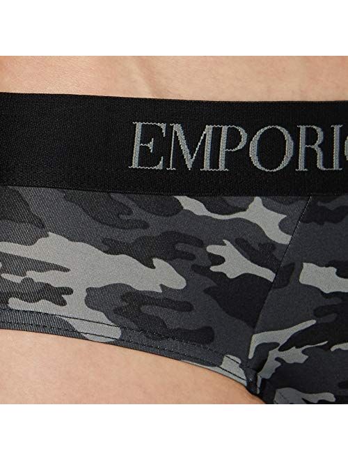 Emporio Armani Men's Printed Single Pack-All Over Camou Microfiber