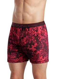 Men's Underwear Active Microfiber Boxer, Textured Red Camo, s