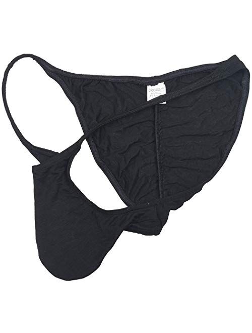 OROCOJUCO Men's Modal Cheeky Briefs Brazilain Bikini Underwear Ruched Back Skimpy Swimwear