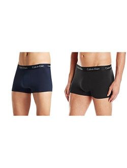 Men's Underwear Body Modal Trunks 2 Pack, Blue Shadow/Black, Large