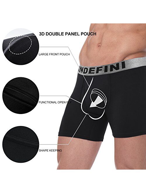 Indefini Men's Boxer Briefs Micro Modal Underwear Boxer Briefs Men Pack Fly in 1/4 Pack