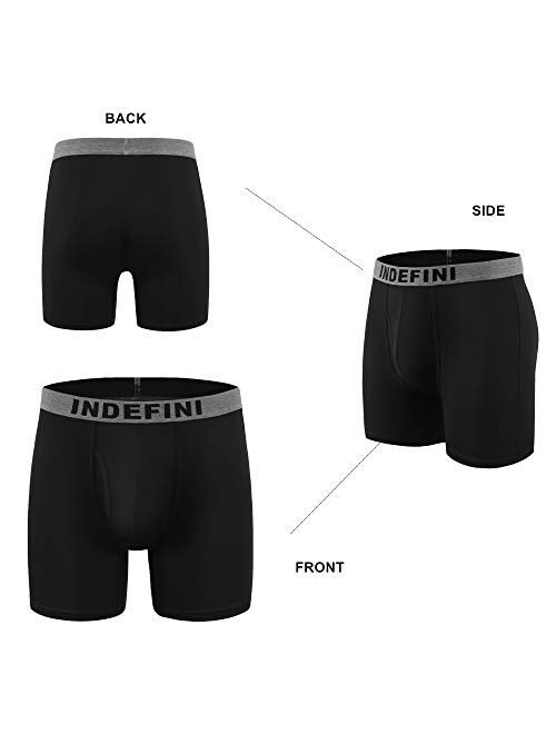 Indefini Men's Boxer Briefs Micro Modal Underwear Boxer Briefs Men Pack Fly in 1/4 Pack