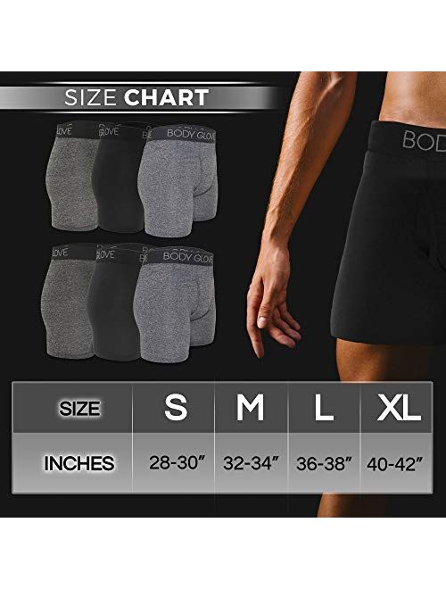 Body Glove 6-Pack Mens Micro Modal Boxer Briefs with Contoured Shape