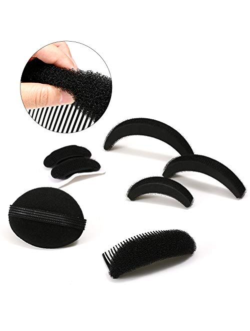 Amazon.com: WILLBOND 11 Pieces Sponge Volume Hair Bases Set Bump it Up  Inserts Hair Styling Tools Bump Up Combs Clips Sponge Hair Bun Updo  Accessories for Women Girl DIY Hairstyles (Black) :