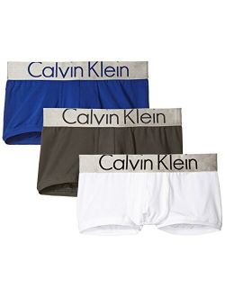 Men's Underwear 3 Pack Steel Micro Low Rise Trunks, Dark Midnight/Mink/White, Small