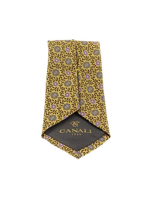 Canali Gold Pure Silk Mosaic Tile Pattern Tie- Blade Width 3in for Mens