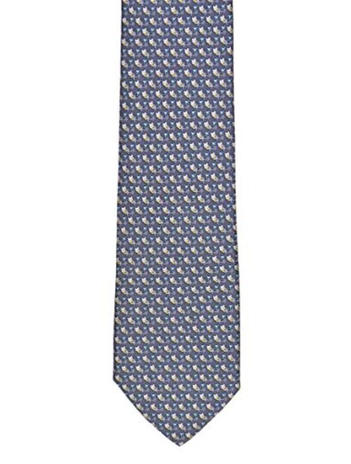 Salvatore Ferragamo Men's Cat Print Silk Tie Grey