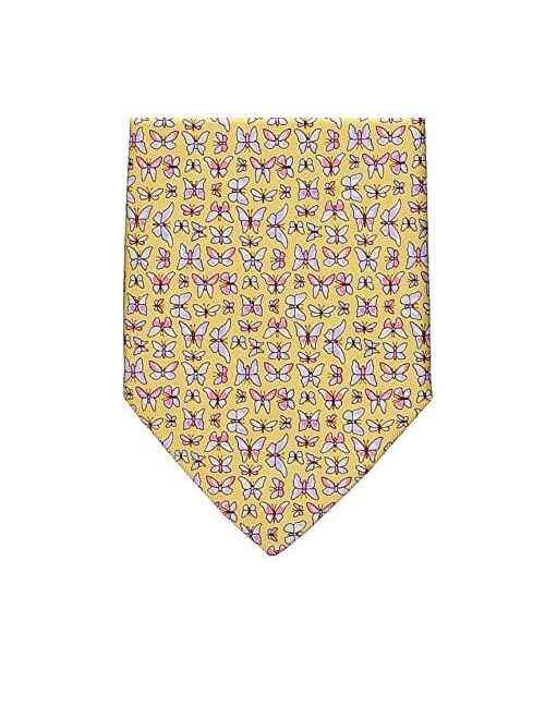 Salvatore Ferragamo Men's Butterfly Print Silk Tie Yellow