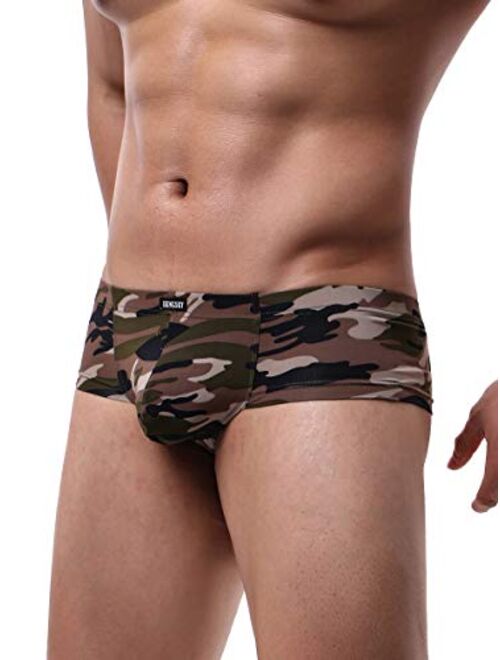 iKingsky Men's Camouflage Cheeky Briefs Sexy Mini Cheek Thong Underwear Stretch Brazilian Back Men's under Panties