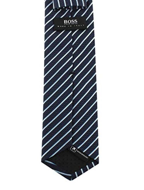 Boss Hugo Boss Diagonal Striped Woven Italian Silk Tie, Navy 50380879