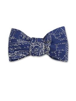 Josh Bach Men's Scientific Formulas Self-Tie Silk Bow Tie in Blue, Made in USA