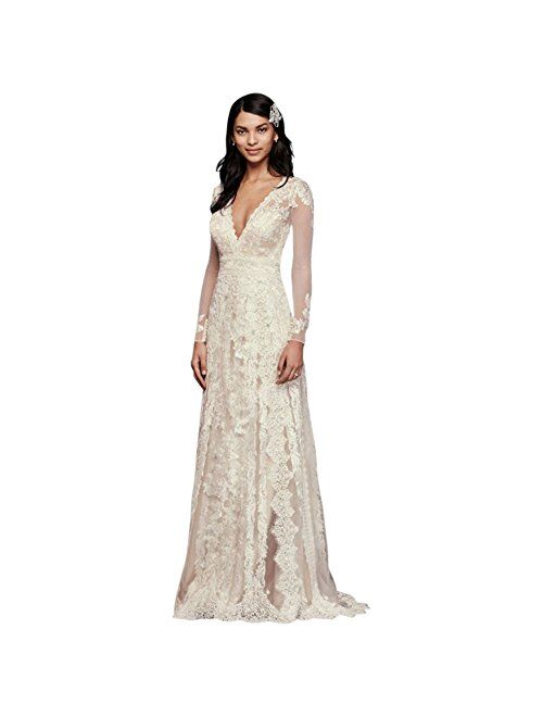 David's Bridal Melissa Sweet Linear Lace Wedding Dress Style MS251173