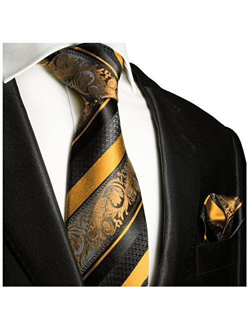 Classic Patterned Silk Tie Set by Paul Malone