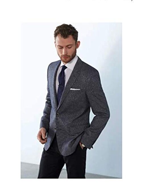 Boss Hugo Boss Micro-checked Pattern Italian Silk Tie, Dark Blue 50303860