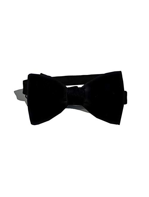 Remo Sartori Made in Italy Men's Velvet Self Bow Tie for Wedding Suit Tuxedo