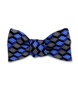 Josh Bach Men's Building Blocks Silk Bow Tie in Blue, Made in USA