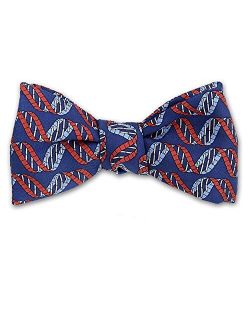 Josh Bach Men's DNA Strand Self-Tie Silk Bow Tie Blue, Made in USA