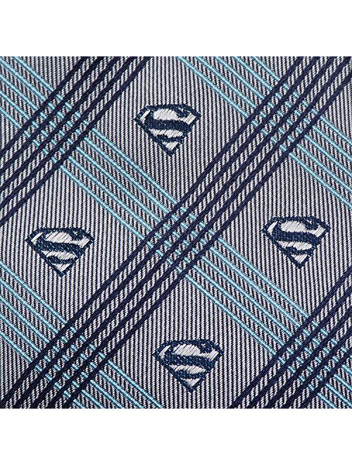 Cufflinks, Inc. DC Comics Superman Gray Plaid Men's Dress Tie