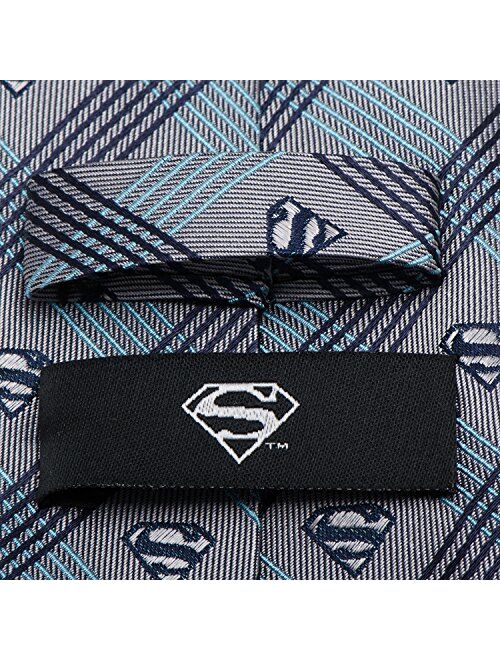Cufflinks, Inc. DC Comics Superman Gray Plaid Men's Dress Tie