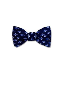 Josh Bach Men's Flying Saucer Self Tie Silk Bow Tie in Blue, Made in USA
