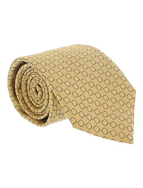 Canali Light Yellow Geometric floral Tie for mens