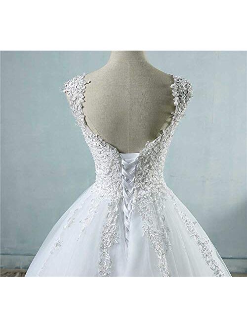 UXZDX CUJUX Ball Gowns Spaghetti Straps White Bridal Dress for Wedding Dresses Pearls Marriage (Size : 16)
