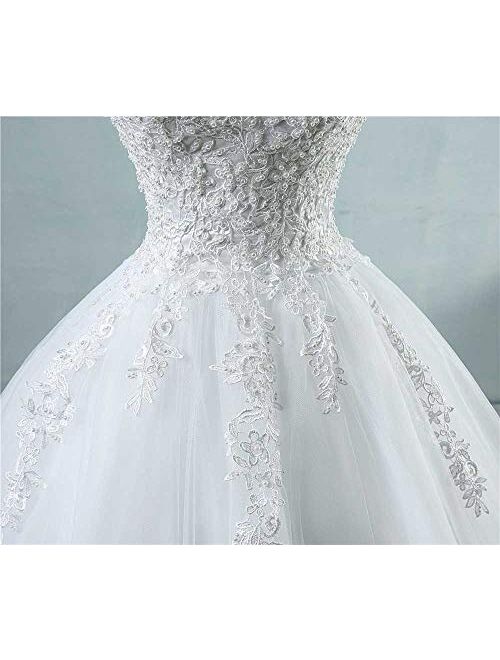 UXZDX CUJUX Ball Gowns Spaghetti Straps White Bridal Dress for Wedding Dresses Pearls Marriage (Size : 16)