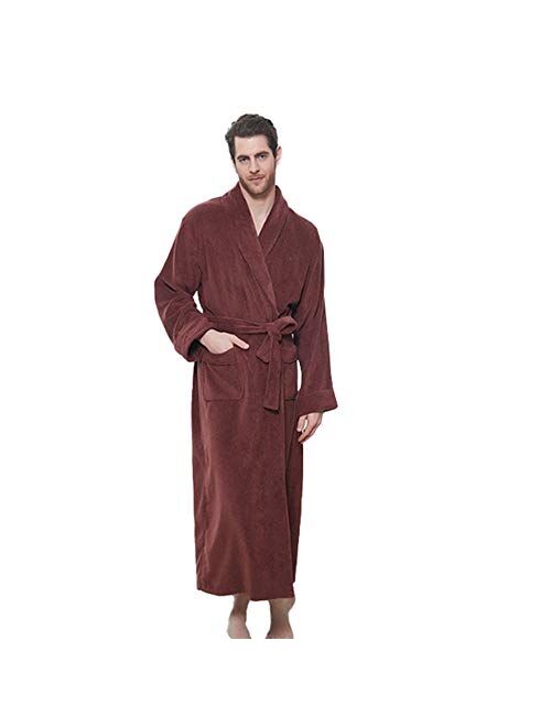 LZJDS Oversize Men's Women's Bathrobes for Couples Four Seasons General Cotton Towels Long Autumn and Winter Robe Thickened Bathrobe Nightgowns Robes Pyjamas,Light Gray b