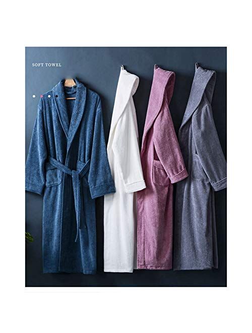 LZJDS Oversize Men's Women's Bathrobes for Couples Four Seasons General Cotton Towels Long Autumn and Winter Robe Thickened Bathrobe Nightgowns Robes Pyjamas,Light Gray b