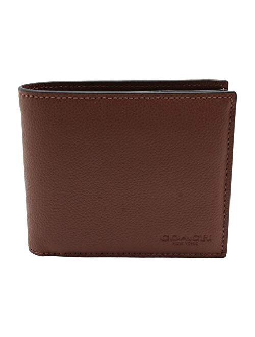 Coach Compact ID Wallet in Sport Calf Leather (Dark Saddle) - F74991 CWH