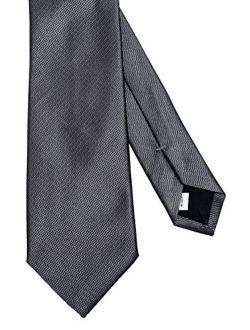 Men's 100% Silk Gray Geometric Print Neck Tie