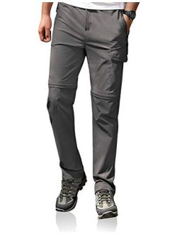 PULI Men's Convertible Hiking Pants Waterproof Lightweight Stretch Quick Dry Breathable Fishing Zip Off Travel Cargo Trousers