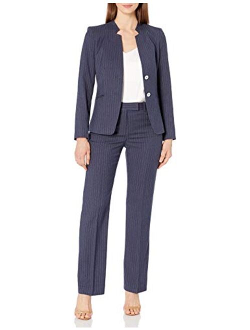 Tahari ASL Women's Star Collar 2 Button Jacket and Trouser Suit