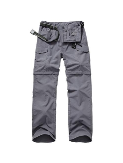 Mens Hiking Pants Convertible Quick Dry Lightweight Zip Off Outdoor Fishing Travel Safari Work Cargo Trousers