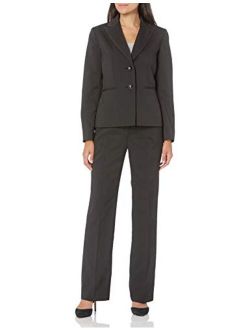Women's 2 Button Notch Collar Pinstripe Pant Suit