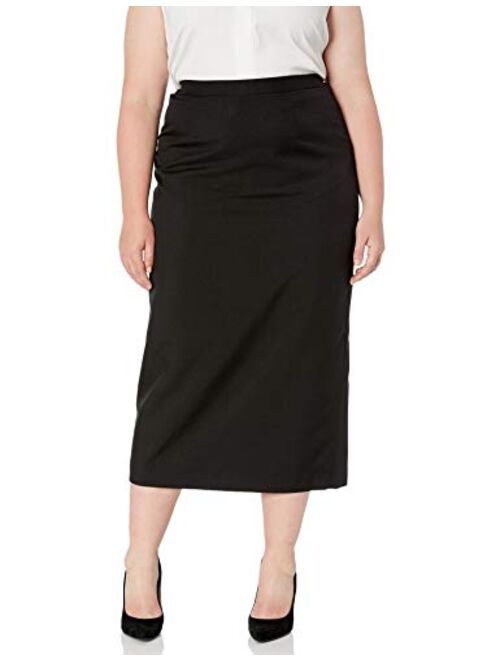 Le Suit Women's Plus Size Glazed Melange 3 Button Notch Collar Skirt Suit