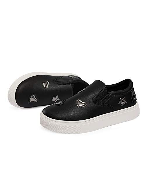 DREAM PAIRS Girls Casual Sneakers Slip-on Loafer Shoes