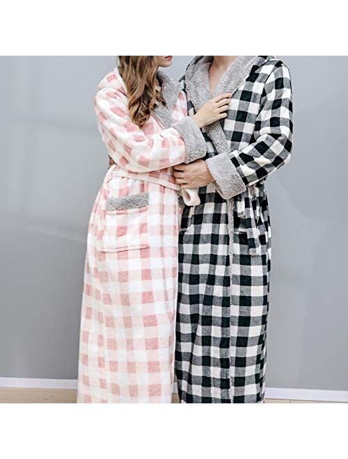 AYDQC Women's Long Robe Microfiber Fleece Floor Length Plus Sizes Bathrobe Sleepwear Loungewear Night Gown Pajamas Robes (Color : Women's b)