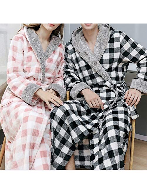 AYDQC Women's Long Robe Microfiber Fleece Floor Length Plus Sizes Bathrobe Sleepwear Loungewear Night Gown Pajamas Robes (Color : Women's b)