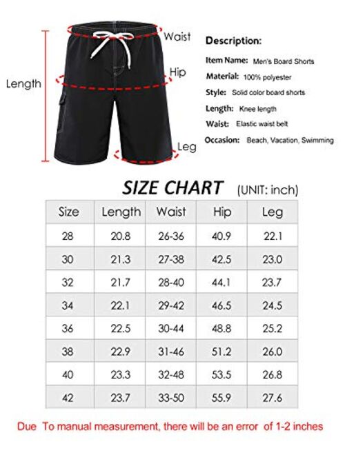 Vocanbomor Men's Quick Dry Swim Trunks Board Shorts with Mesh Lining Swimwear Bathing Suits