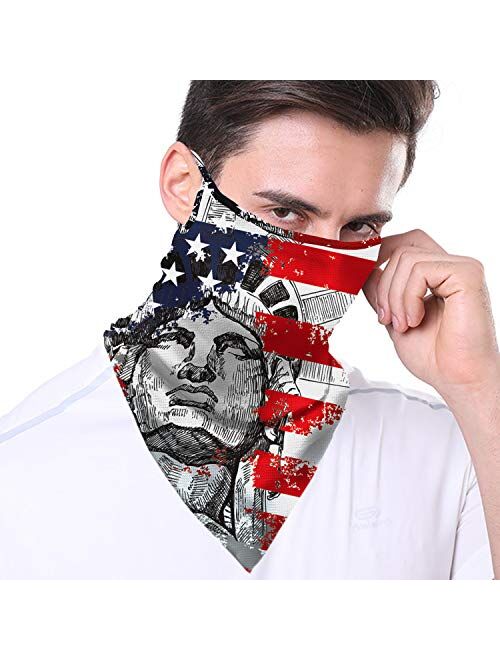3Pack Face Mask Neck Gaiter with Ear Loops and PM2.5 Filter Pads Reusable Washable Cloth Bandanas Women Men