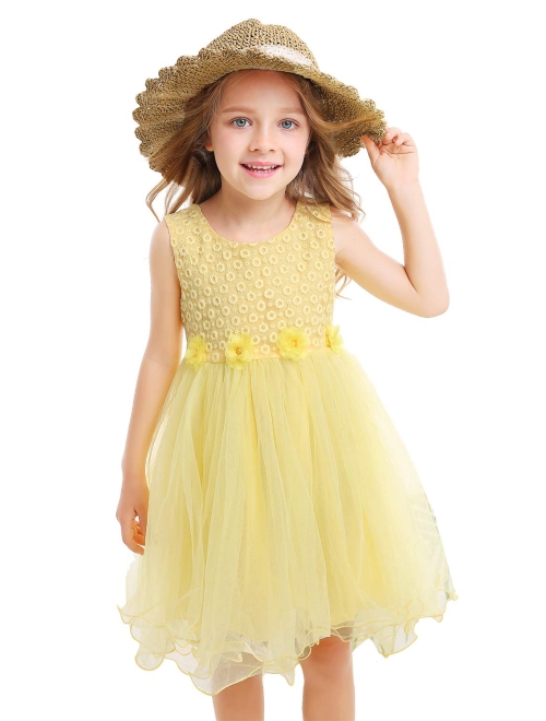 Bienvenu Girl Kids Summer Wide Brim Floppy Beach Sun Visor Hat with Flowers