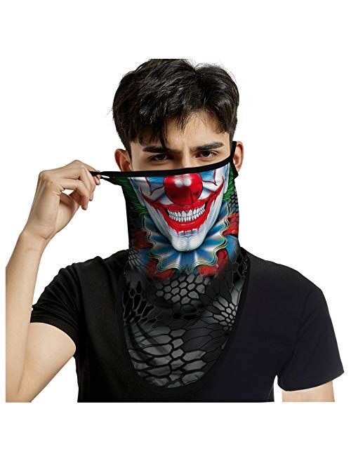 Obacle Neck Gaiter Face Mask with Ear Loops Bandana Face Mask Scarf Face Cover for Men Women 