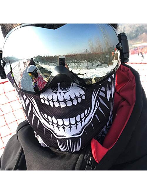 Wander Face Scarf with Ear Loops, Men Women Neck Gaiter Face Rave Mask Bandana for Dust Wind Sun UV Ski Halloween Cycling